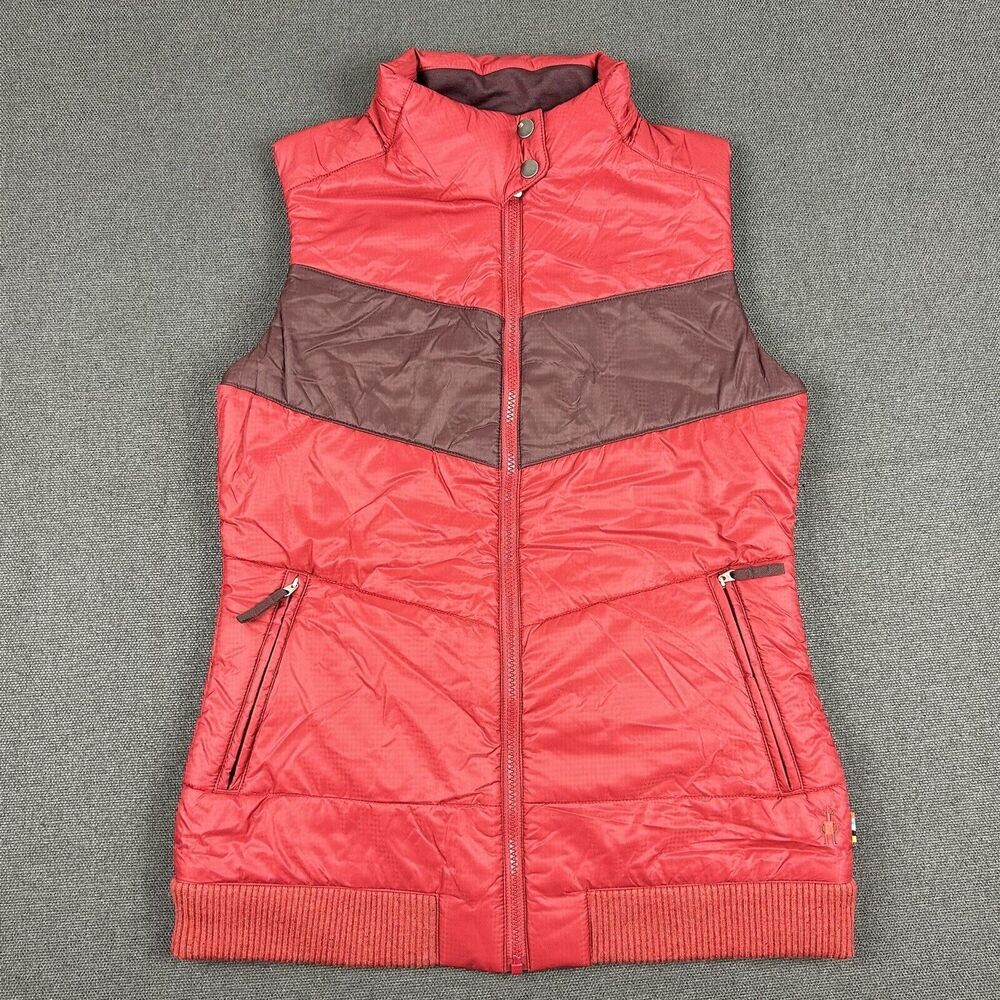 Smartwool Smartloft Vest Womens Size Small Bomber Full Zip Red Insulated